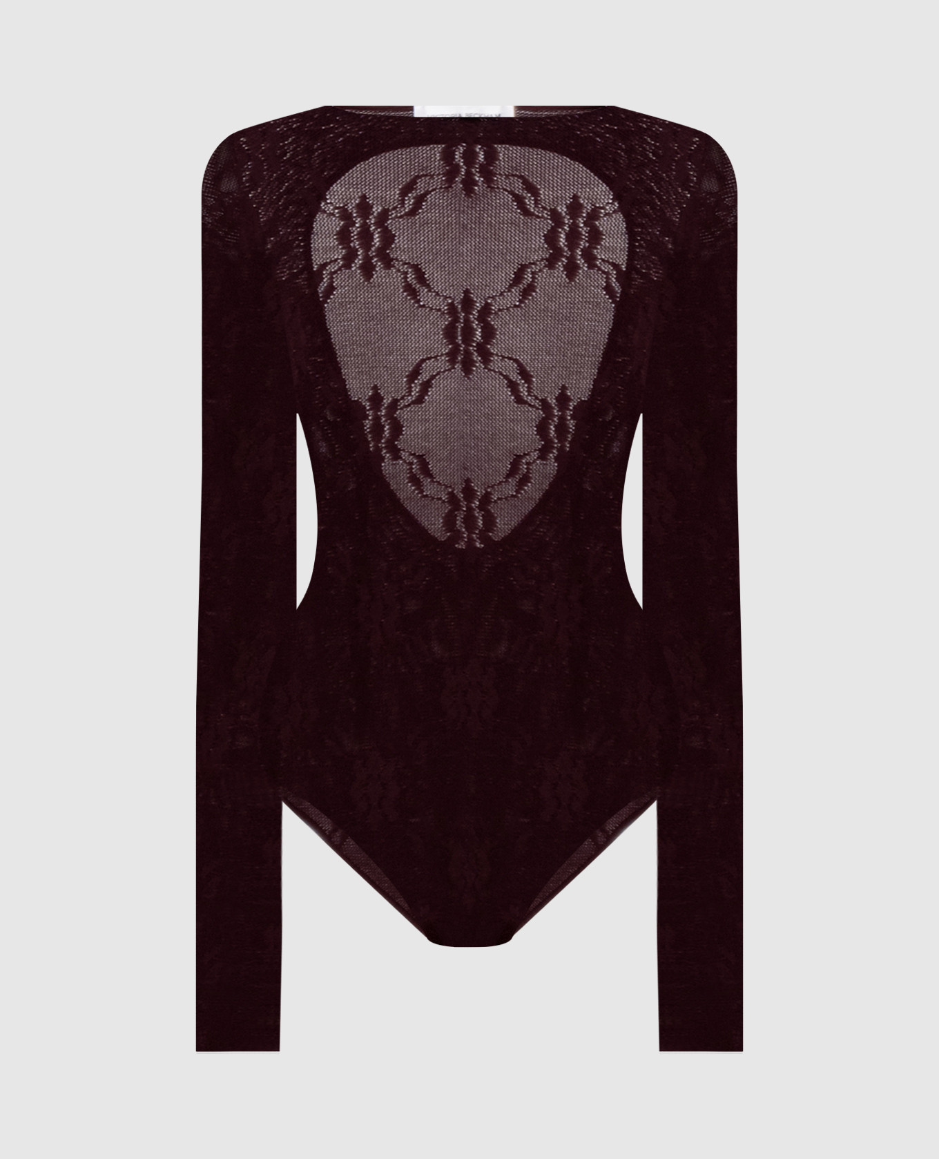 

Brown bodysuit with open back in a pattern Victoria Beckham