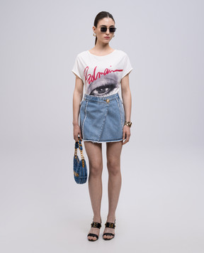 Balmain Beige T-shirt with logo EF0EG012GE84