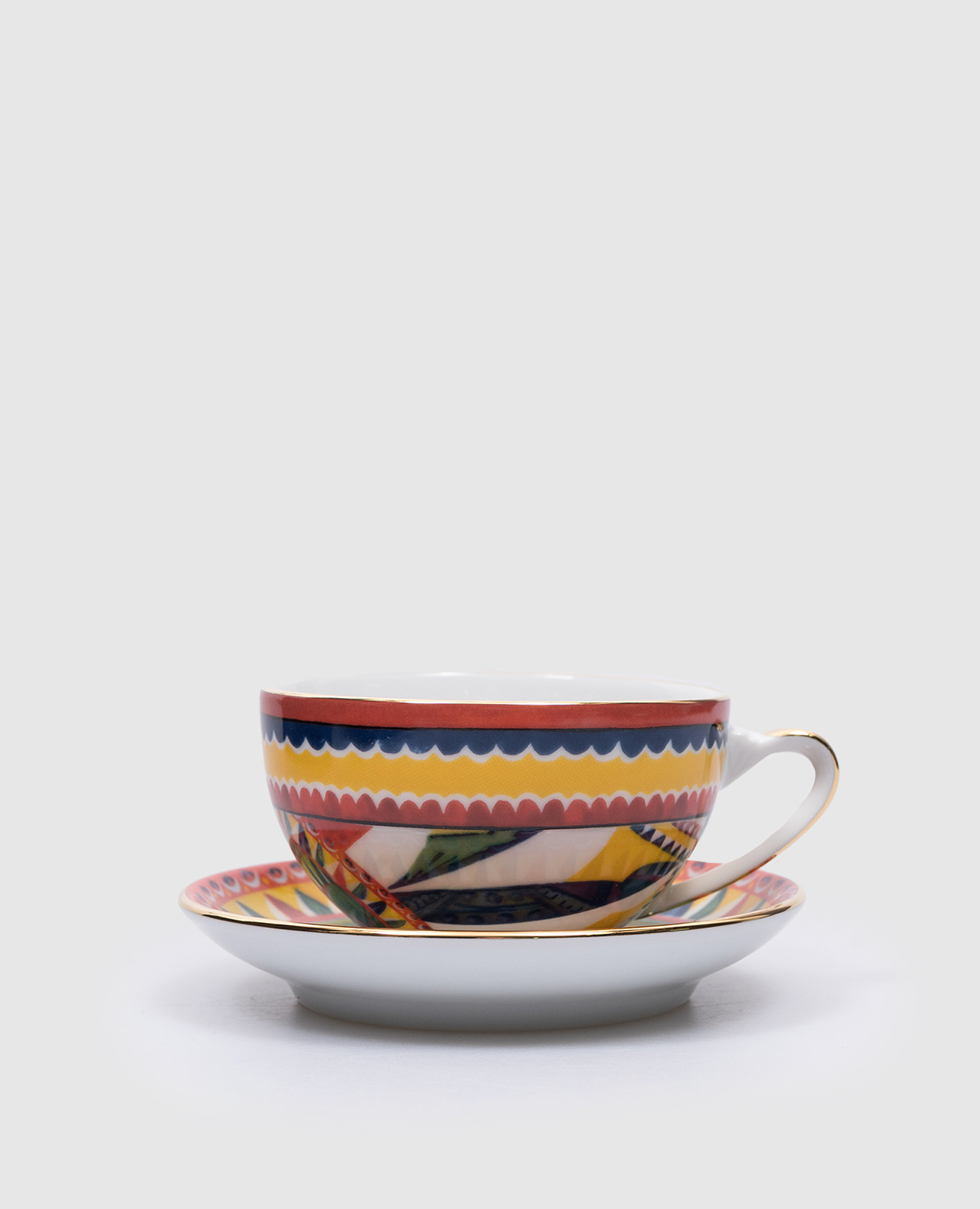 

Carretto Siciliano printed porcelain tea cup and saucer set Dolce&Gabbana, White