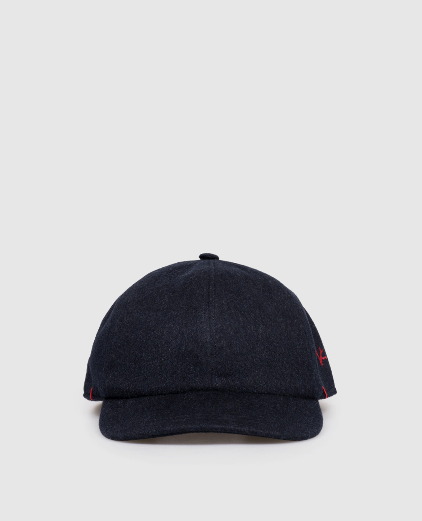 

Blue cashmere cap with embroidered emblem ISAIA