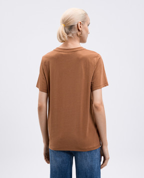 Twinset Brown T-shirt with logo 252TP2057