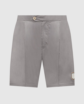 Brunello Cucinelli Gray shorts with logo patch MB4223386T