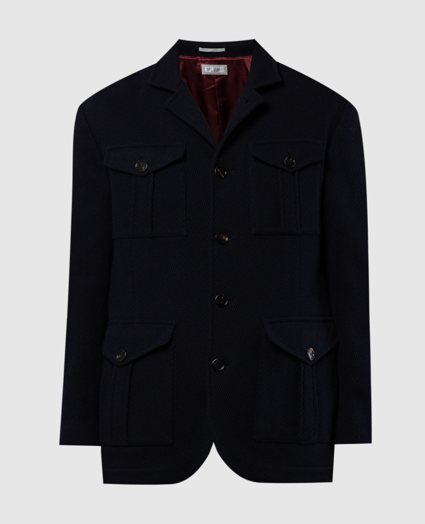 

Blue checkered wool jacket Brunello Cucinelli, Синий