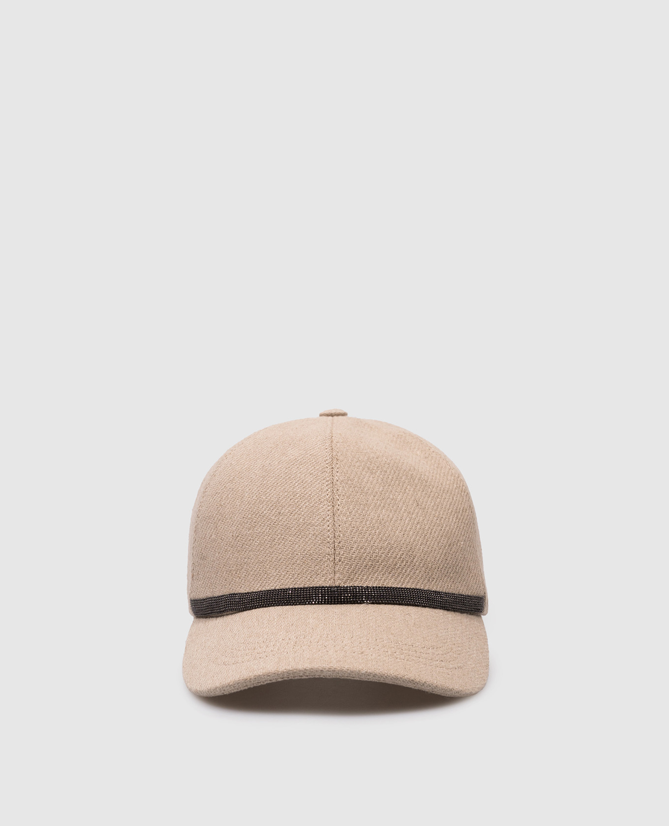 

Beige cap made of wool with a monil chain Brunello Cucinelli
