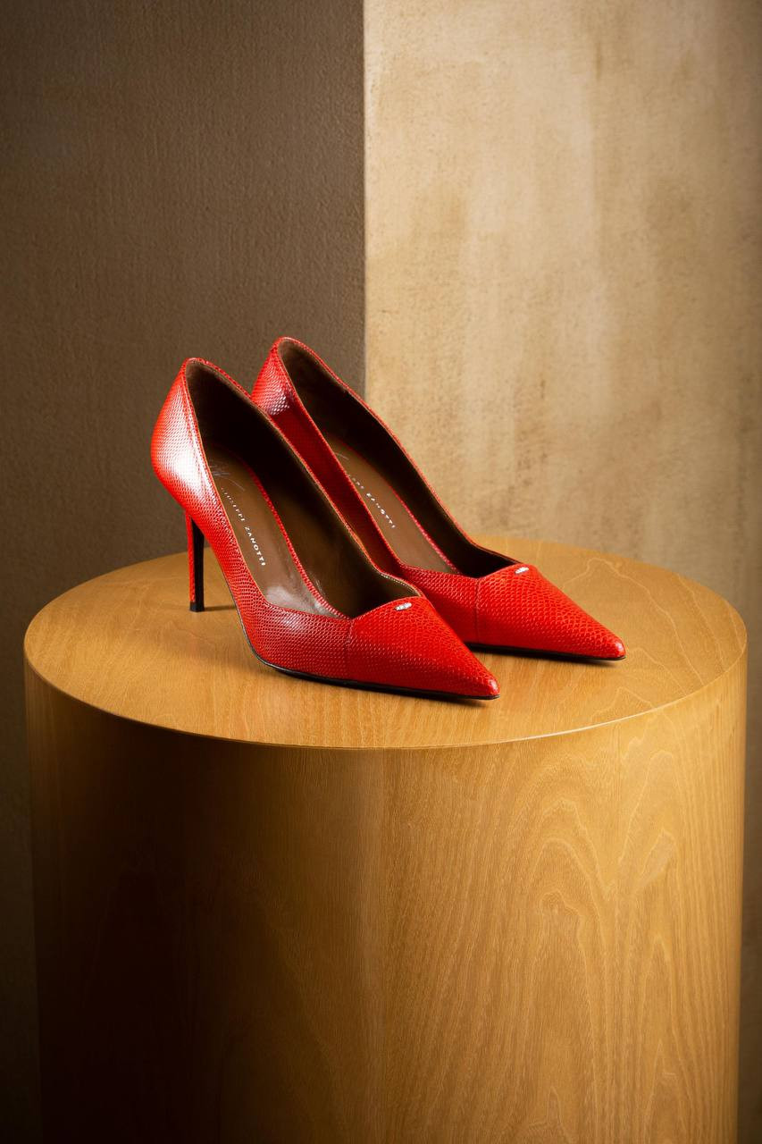 Raquel red leather shoes with crystals Giuseppe Zanotti 7