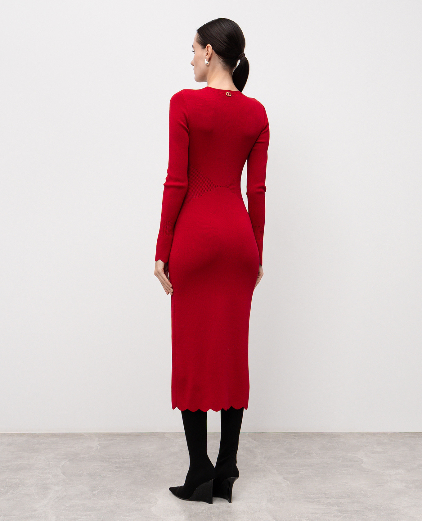 

Red midi dress with logo Twinset