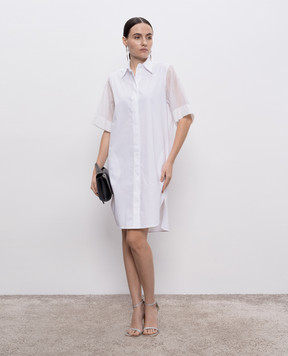 Peserico White shirt dress with monil chain E02989D8928