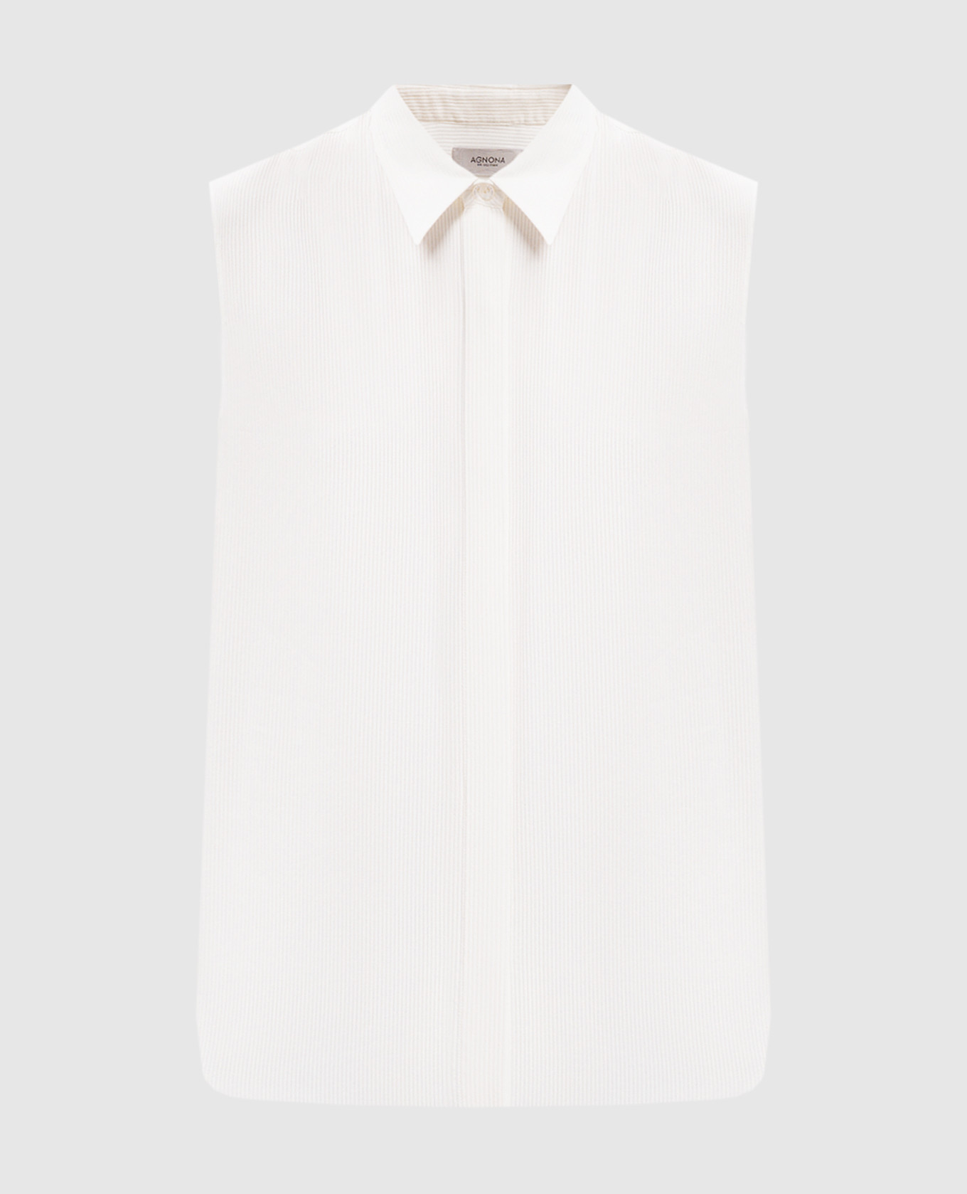 

White ribbed top with silk Agnona