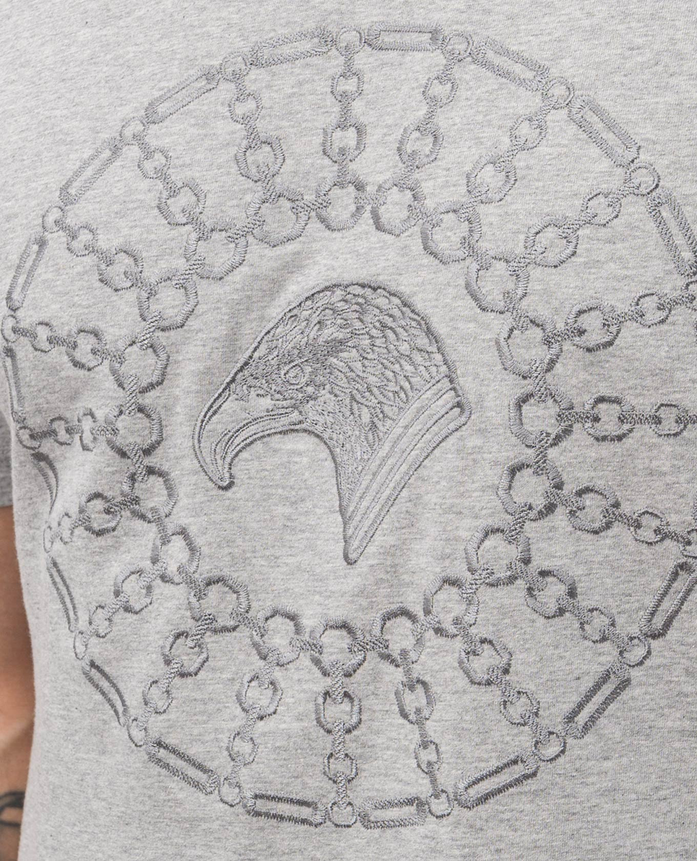 

Grey melange T-shirt with embroidered emblem Stefano Ricci