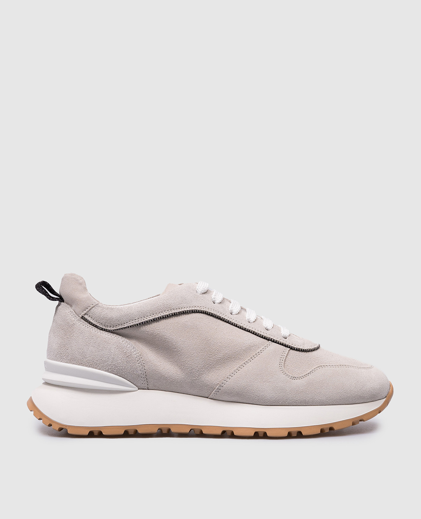 

Gray suede sneakers with embossed logo Doucal's, Серый