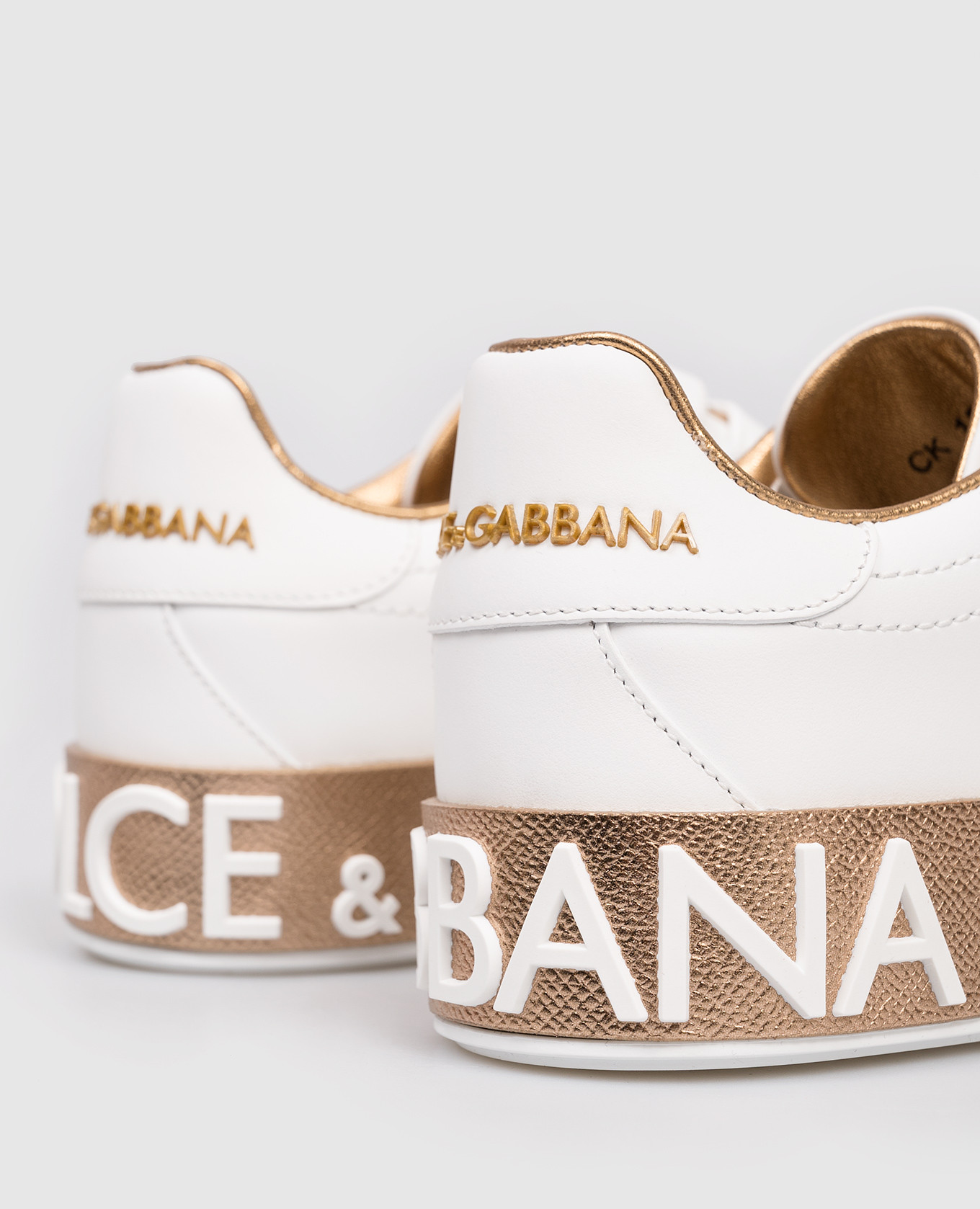 

White leather sneakers with textured logo Dolce&Gabbana