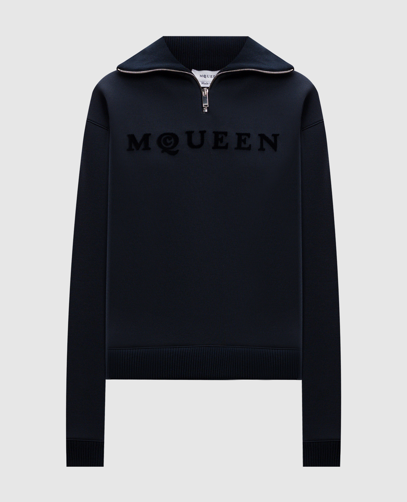 

Blue sweater with textured logo Alexander McQueen