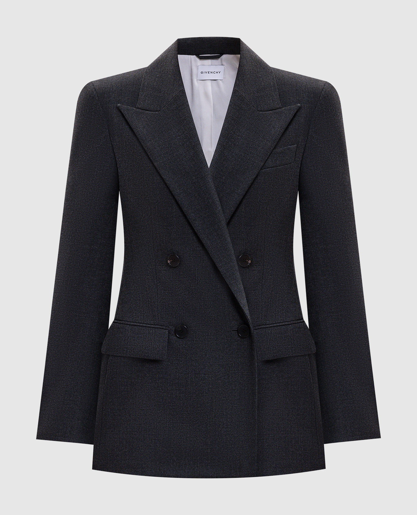 Gray double-breasted wool jacket Givenchy
