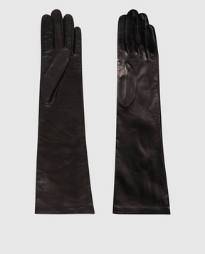 Sermoneta Gloves Black leather long gloves 301B8BT