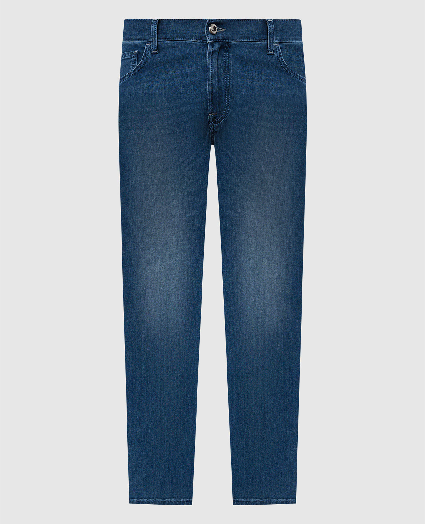 Blue jeans with monogram logo embroidery Stefano Ricci