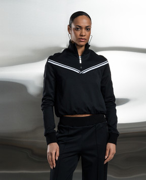Off-White Black anorak with branded ribbon OWVC009S24JER001
