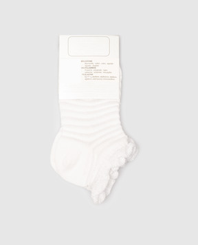 RiminiVeste Children's white socks Ciocca in a woven pattern 4556