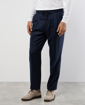 Brunello Cucinelli Blue pants made of wool ME226E1710
