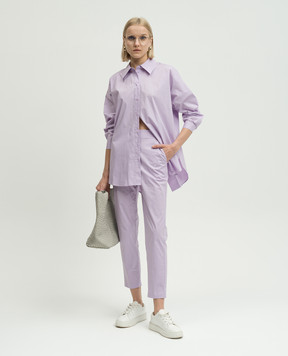 Twinset Purple pants with metallic logo 241AT208D