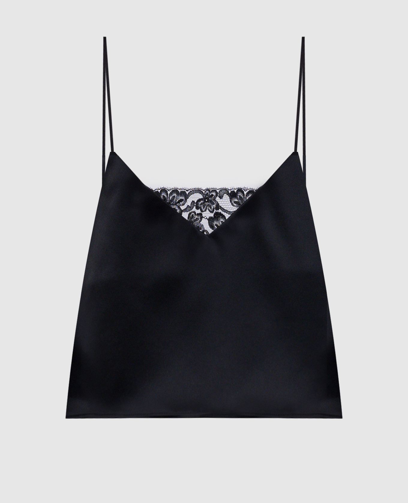 

Black cropped top with lace SSHEENA