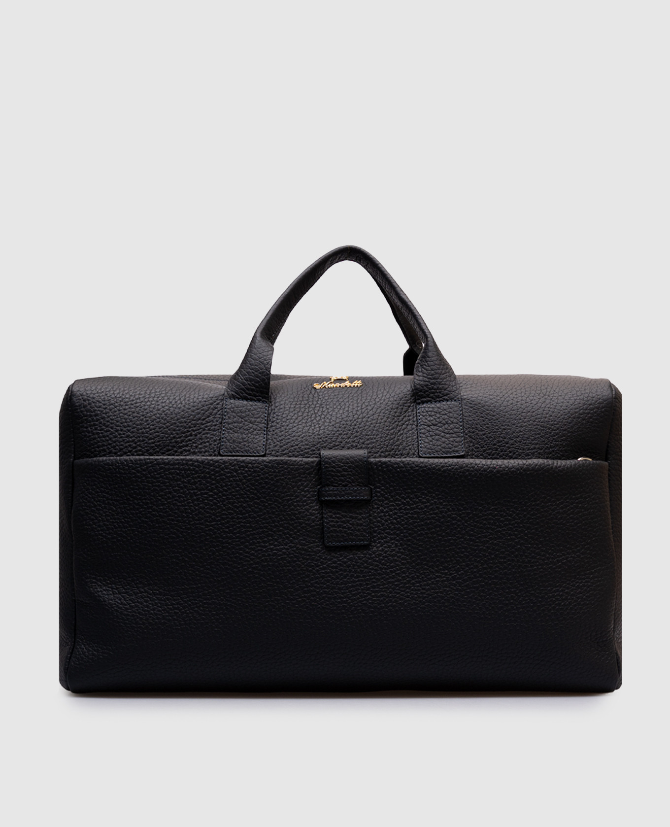 

Blue leather travel bag with logo Enrico Mandelli