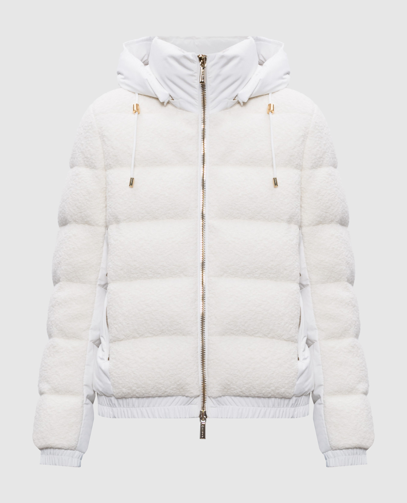White janaya wool and cashmere down jacket moorer