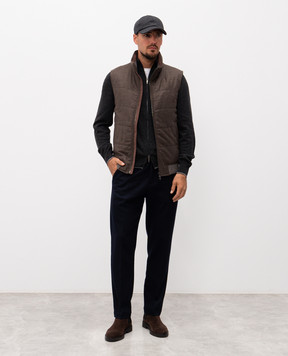 Cashmere&Whiskey Brown wool and cashmere vest 7400855216