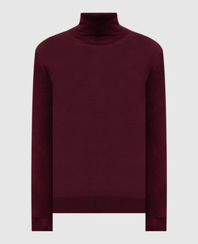 Brett Johnson Burgundy cashmere and silk turtleneck FW25K36LPROVIN