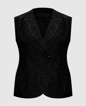 Marc Le Bihan Black vest with floral pattern 2208