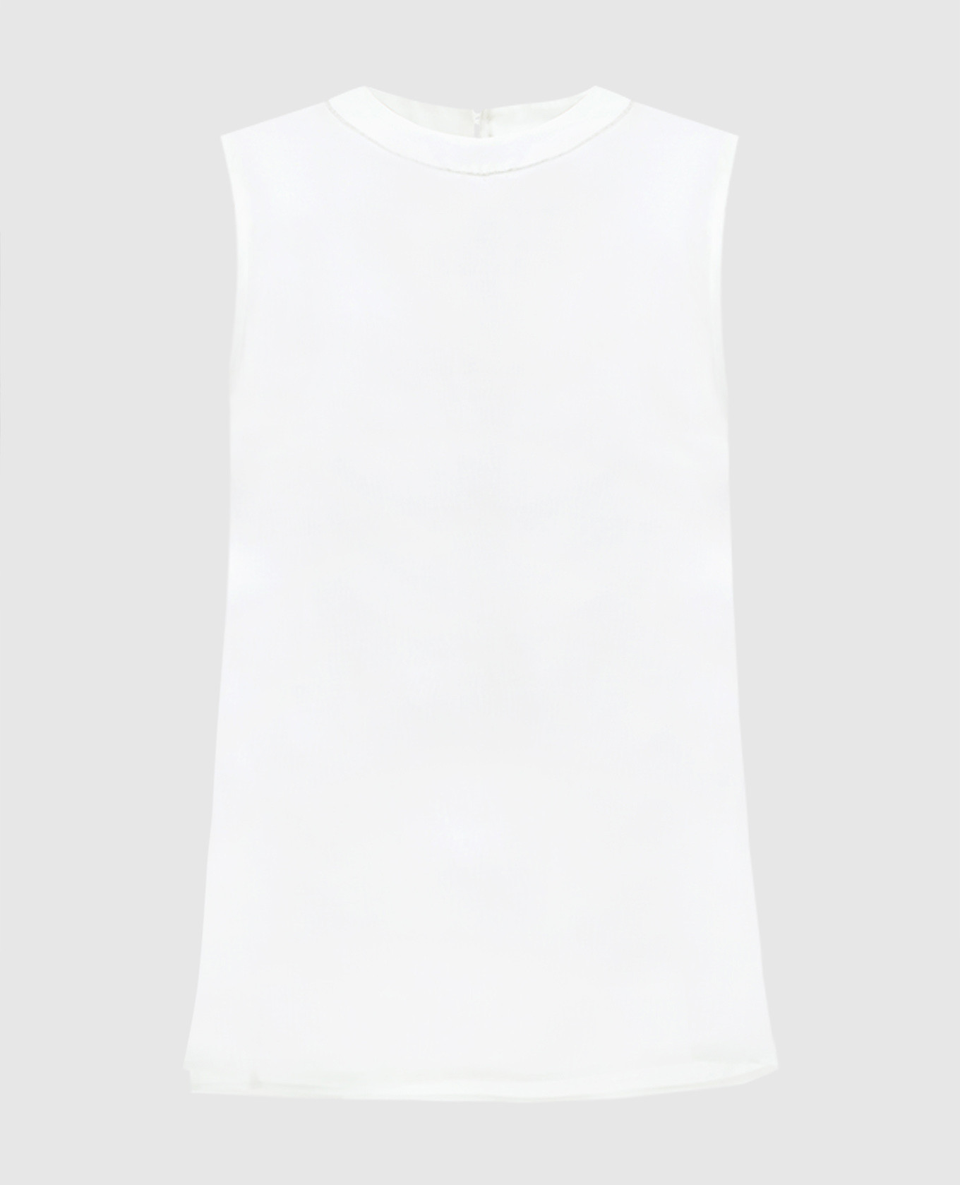 White silk top with monil chain Peserico
