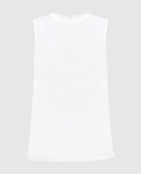 Peserico White silk top with monil chain A0839408372