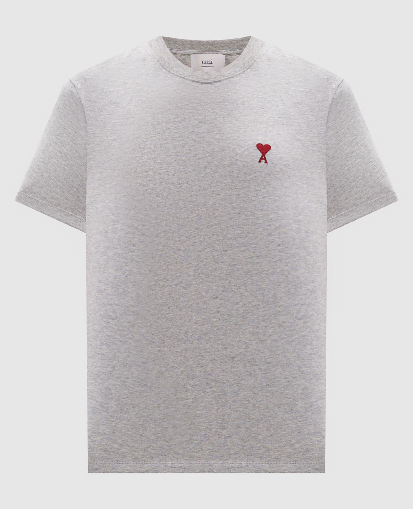 

Grey melange T-shirt with emblem Ami Paris