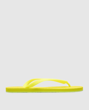 Vetements Yellow flip-flops with textured logo UA66SL100Ym