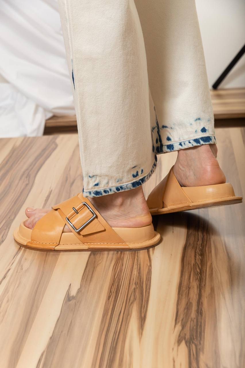 

Brown leather sandals Jil Sander
