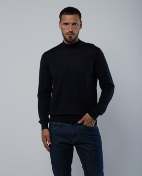 Stefano Ricci Blue jumper made of cashmere and silk K606125L10F24302