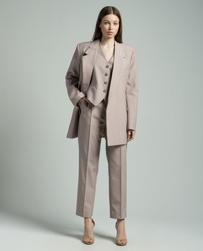 Victoria Beckham Pink pants made of wool 1124WTR005125B