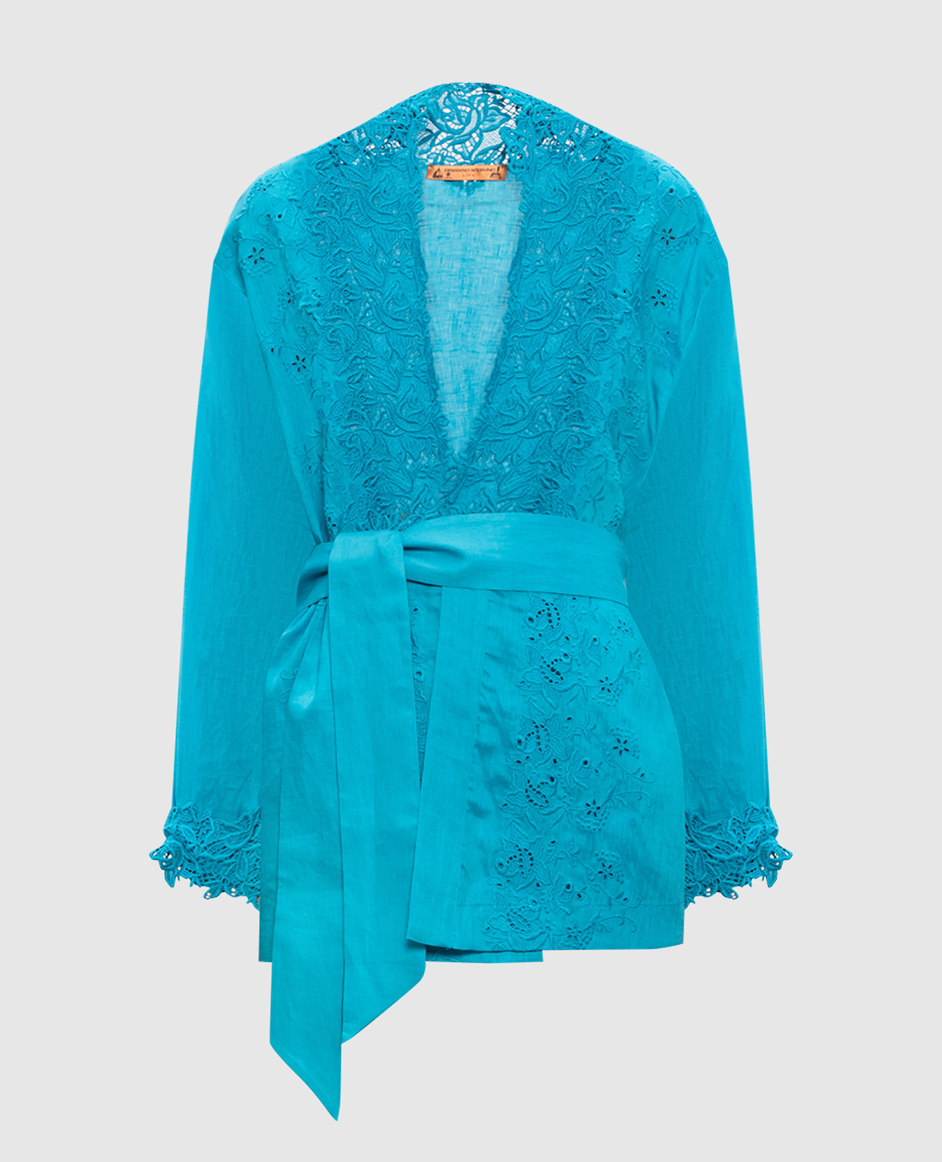 

Blue linen blouse with a smell Ermanno Scervino, Light blue