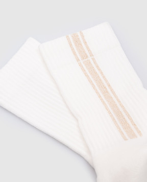 Peserico White socks with lurex S41063C0CC505