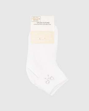 RiminiVeste Coccoli children's white socks with crystals LOLLO3FS
