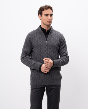 Cashmere&Whiskey Gray cashmere jumper MU9651307341TR