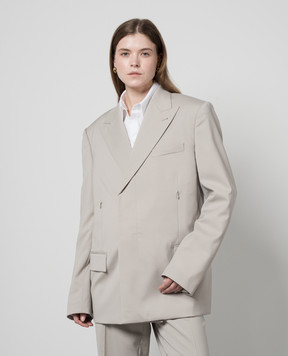 Helmut Lang Green double-breasted woolen jacket O01HW101