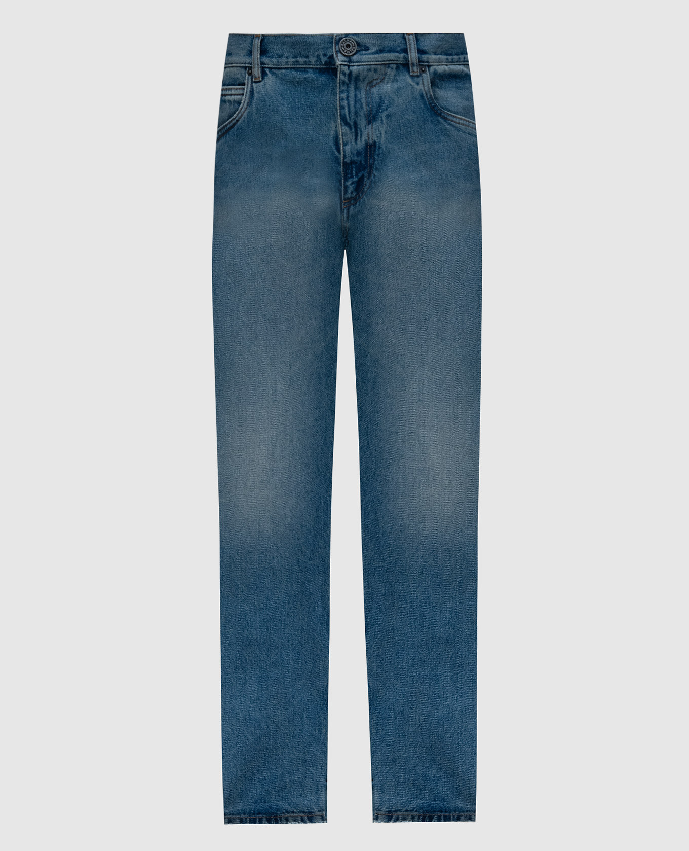 

Blue jeans with a distressed effect Balmain