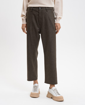 Sofie D`Hoore Khaki wool Pan pants PANWOLF