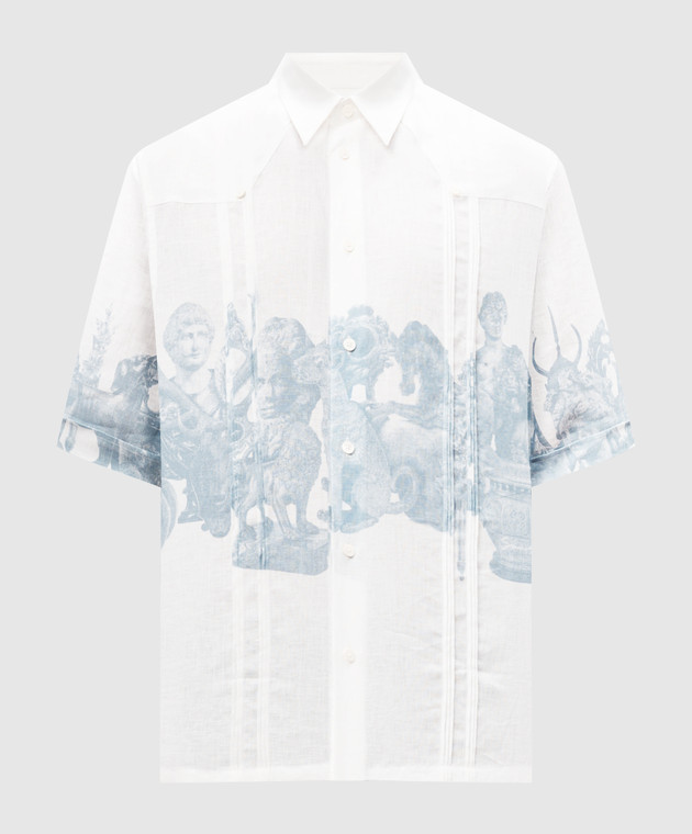 Givenchy - White linen shirt with Hubert print BM612H15WA - shop with  European delivery at Symbol