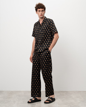 Palm Angels Black patterned Bear In Mind shirt PMGG005F24FAB005
