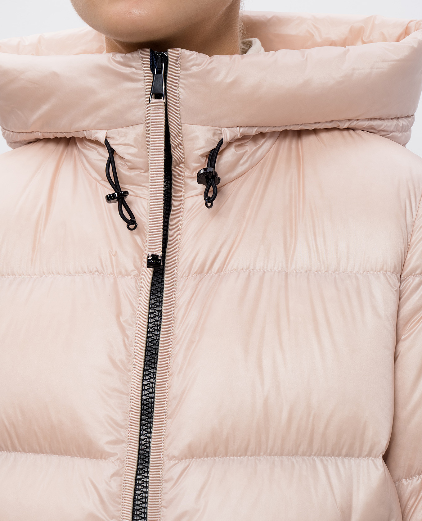 Pink down jacket with logo patch Moncler 5