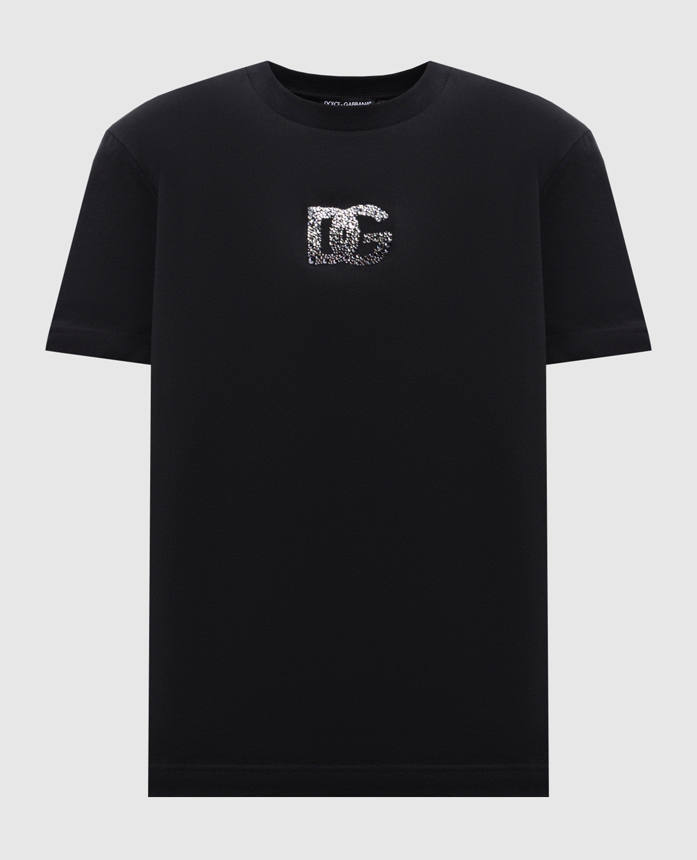

Black t-shirt with DG logo in crystals Dolce&Gabbana