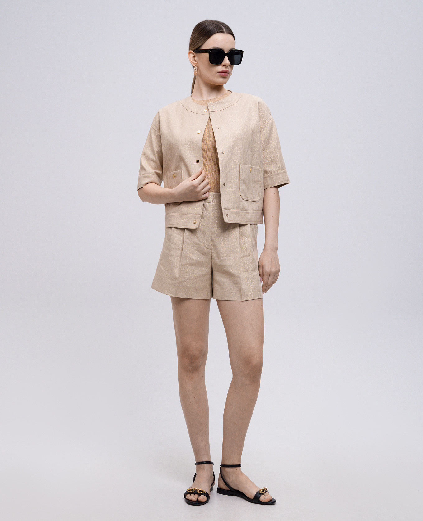 

Beige AGILE jacket with lurex Max Mara