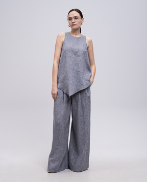 Peserico Gray linen top S0802002600