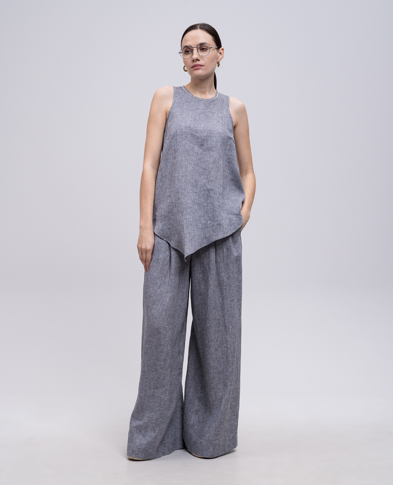 

Gray linen top Peserico, Grey